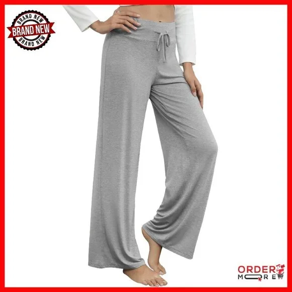 Bamboo Viscose Pajama Pants Women Plus Size Cooling Lounge Wide Leg