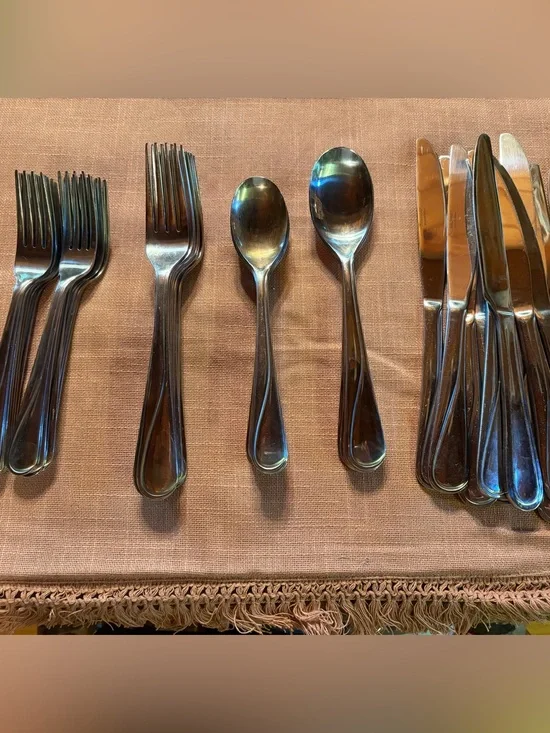 Classic Stainless Steel Flatware Set - Silver