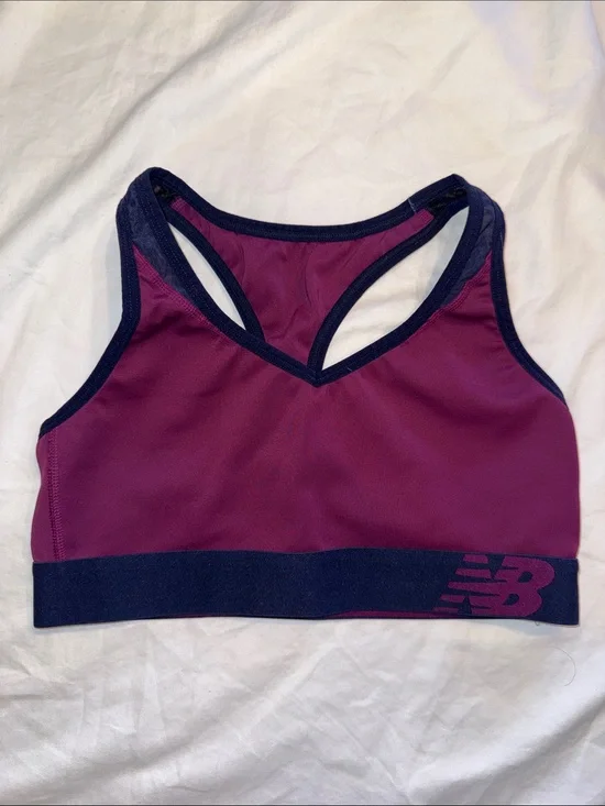 New Balance Plum Navy Racerback Sports Bra yoga gym pullover no pads