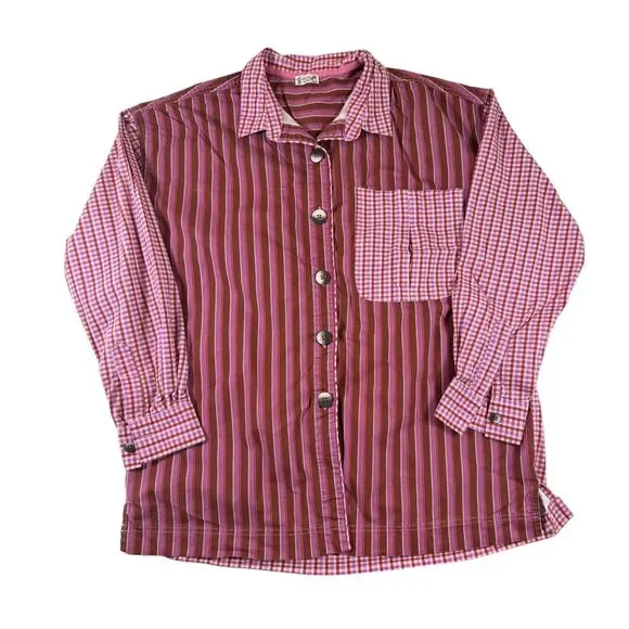 Free People Intimately Red Lounge Wear Button Down