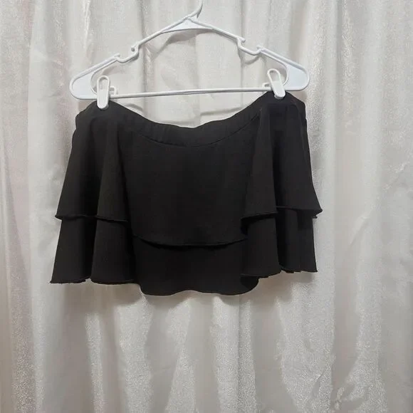 Avidlove Black Ruffle Lingerie Mini Skirt Women's 4XL NWT Pull-On Layered