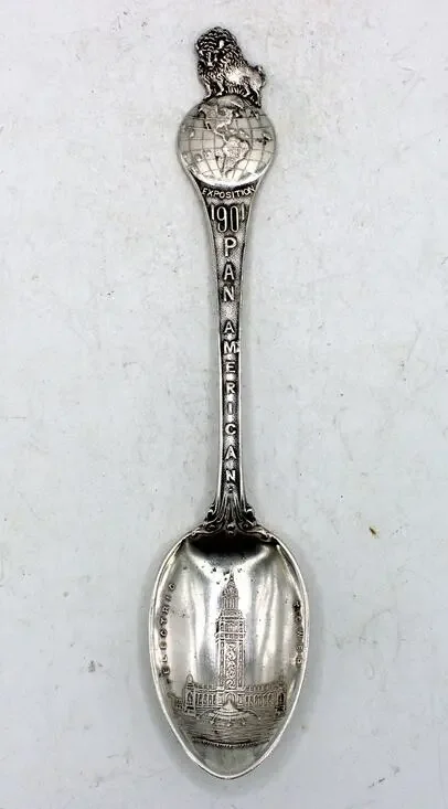 Official 1901 Pan-American Exposition Electric Tour Silverplate Souvenir Spoon