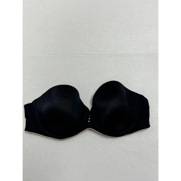 Sweet Nothings Womens Black Strapless Bra‎ Rhinestone Detail Padded Underwire