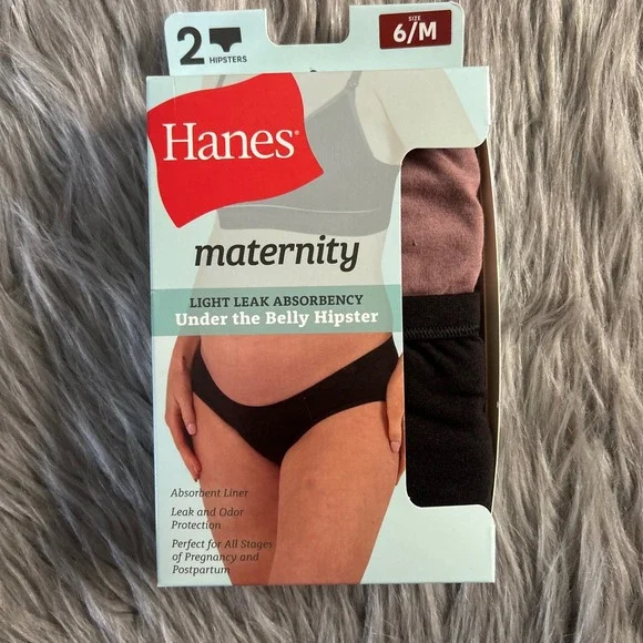 Hanes Maternity Under The Belly Hipster Underwear Womens Size‎ 6/Medium Panties