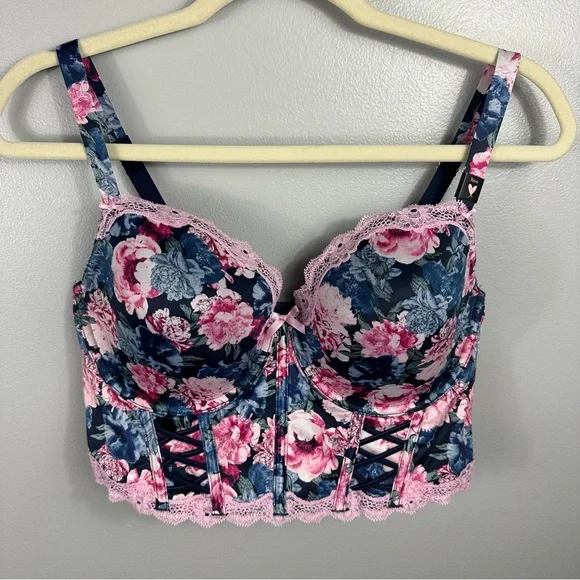 Victoria’s Secret New Floral Dream Angels Lined Demi Corset Bra 36DD