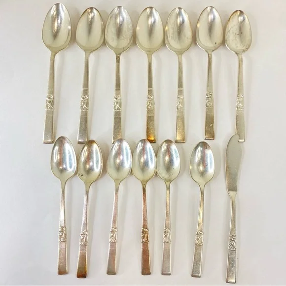 Oneida Community Silverplate 1948 Morning Star Spoons 6 TSP 7 TBSP 1 Spreader
