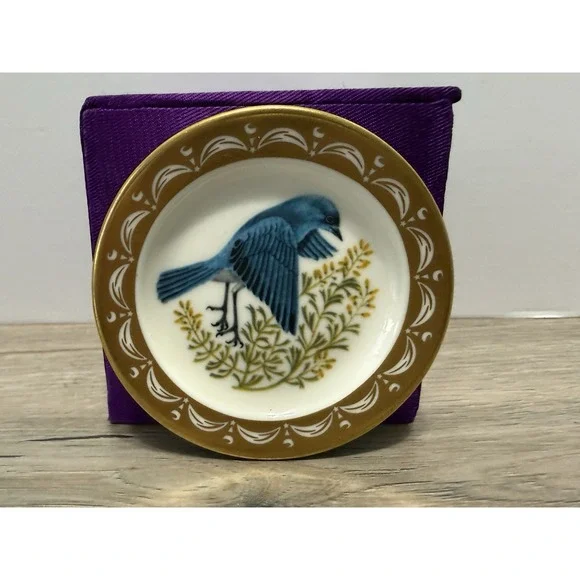State Birds Flowers Franklin MINI Plate Nevada Mountain Bluebird Sagebrush 3