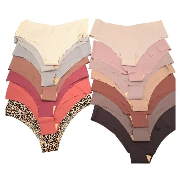 14‎ Pair Seamless Women's Underwear No Show Bikini Panties Briefs Womens XXL NEW