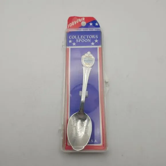 Valdez Alaska Souvenir Collector Spoon Enamel Shield Original Plastic Case USA