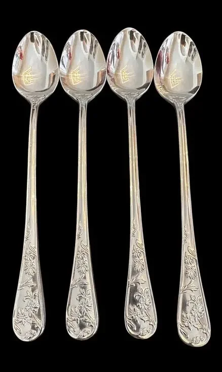 Reed & Barton QUEEN'S GARDEN Stainless 4-pc Iced Teaspoons Flatware (C)