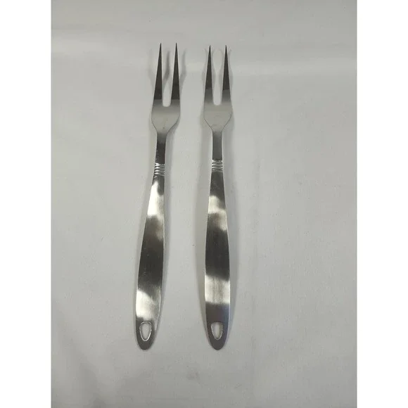 Lot Of 2 Stainless Steal Serving Forks 12.25 Inches X 1.25 Inches