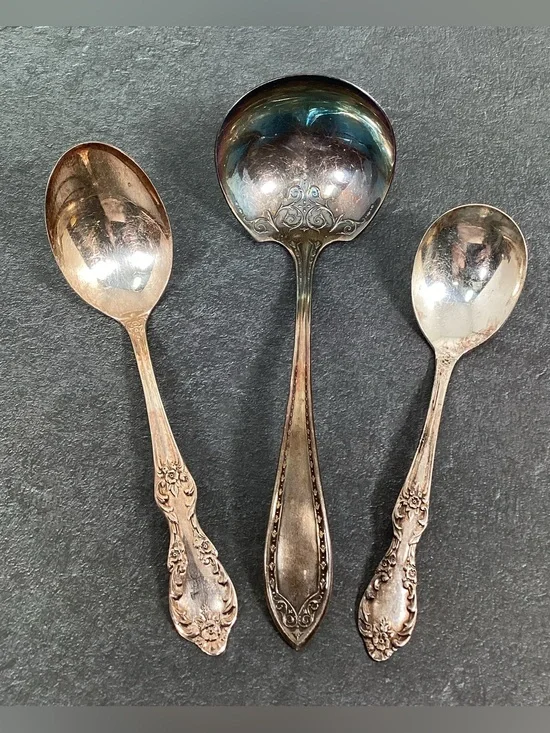 Vintage Silver Gravy Ladel, Sauce Ladle, Sugar Spoon Wm Rogers Grand Elegance