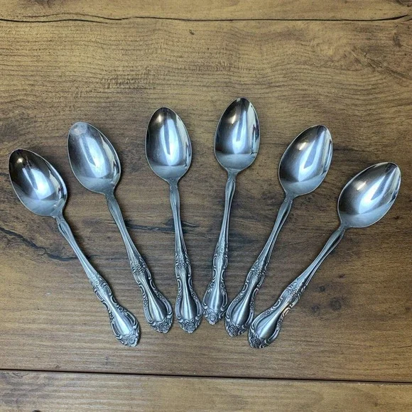 6 Pcs Reed &‎ Barton Rebacraft Flatware Candace-Andrea Stainless Teaspoons Japan