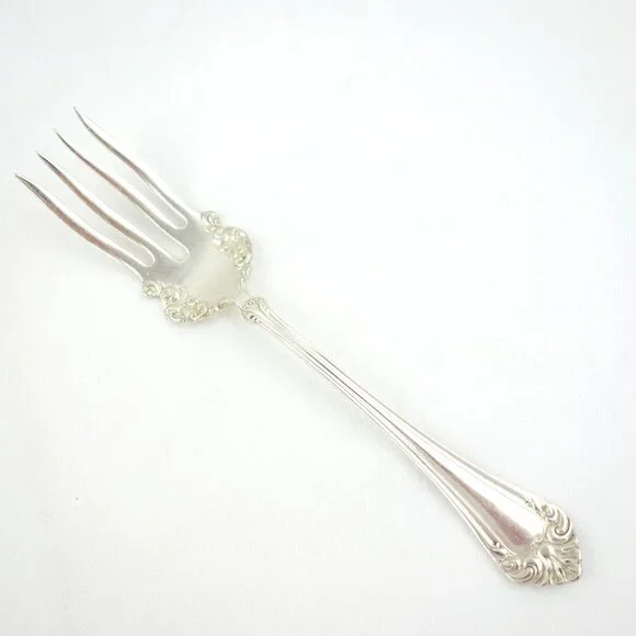 Antique S L & G H Oneida Silver Puritan Silverplate 1900 Cold Meat‎ Serving Fork