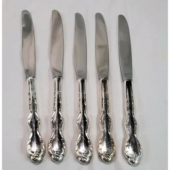 Camelot Melody Silverplate Pattern Set of 5 Butter Knives Floral Scroll VTG 1954