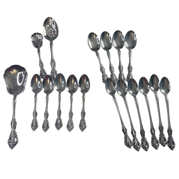 Oneida Michelangelo Silver Countess Pattern Silverplate Spoon Set 18pc