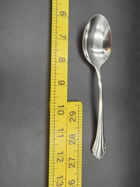 Oneida Silver Tone Ornate Handle Teaspoon