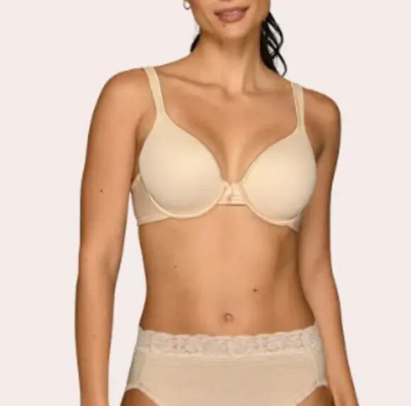 New VANITY FAIR Damask Neutral Body Caress Full Coverage Underwire Bra Size 38D