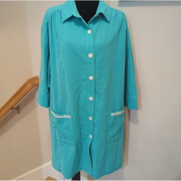NWT Vintage The Tog Shop Duster Housecoat Robe 2X Plus Size 100% Cotton Y2K