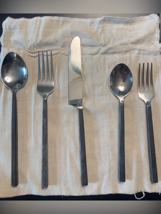 Inox Artisans Jason rustic black matte flatware utensils