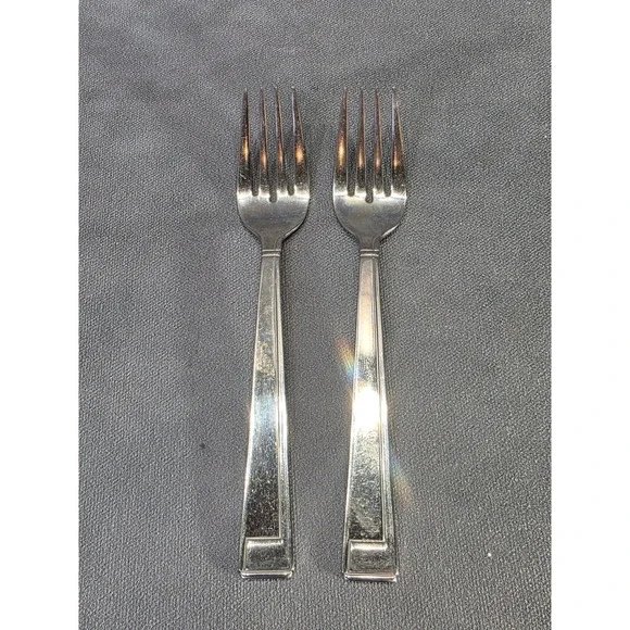 Cambridge Silversmiths Deco 18/8 Stainless Steel Salad Forks Set of 2 Korea