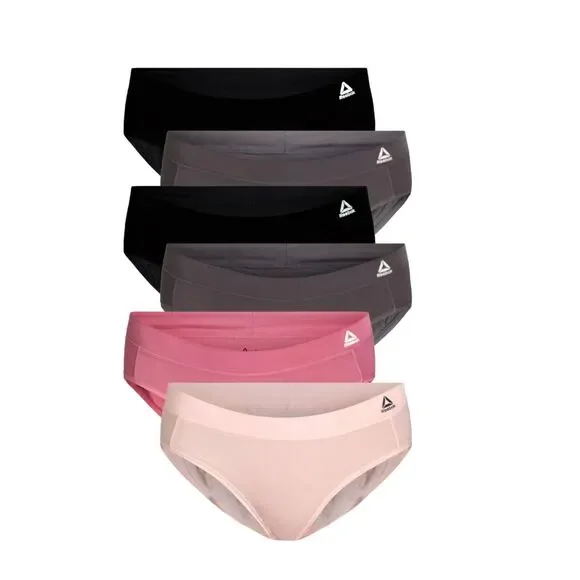 Reebok Women's Underwear Air Tech Performance Hipster Panties, 6-pack XL