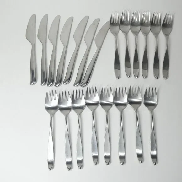 Lauffer Towle Design 2 Stainless Japan 21pc Flatware Lot Forks 18/8 MCM Vintage