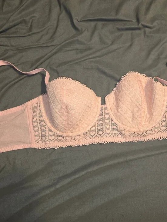 NWOT Adore Me Pale Pink Lace Balconette Bra