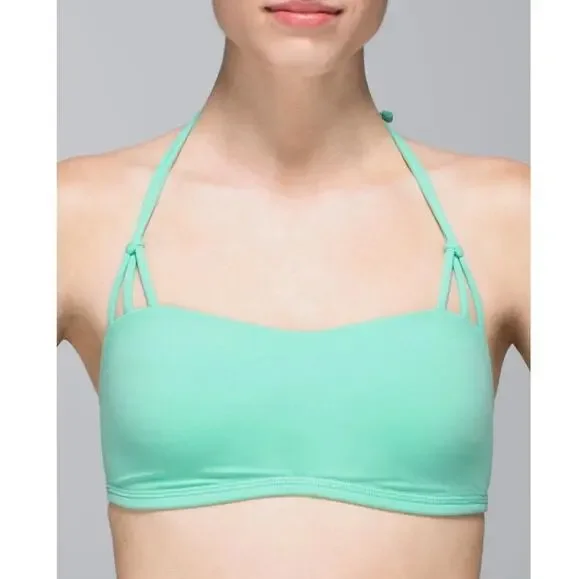 Lululemon Women's Opal Cadet Blue Alight Halter Tie Bra Size 6