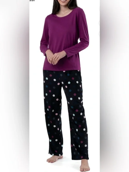 Fruit of The Loom Women's Beyond Soft 2-Piece Pajama Set, Size Medium