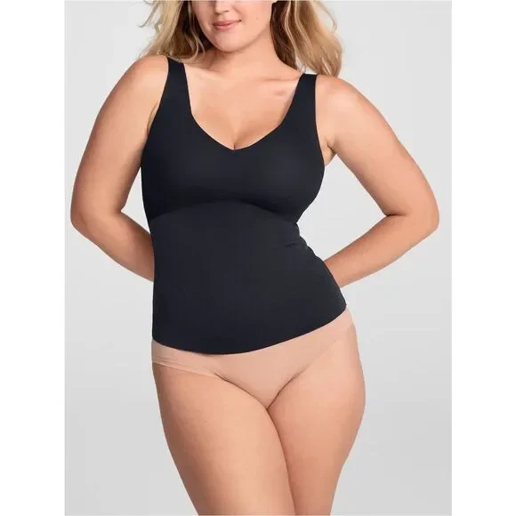 HoneyLove LiftWear Cami Smooth Lifted Wireless Unpadded Tank Black Sz 3X