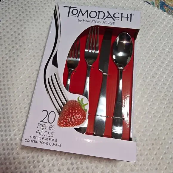 HAMPTON FORGE TOMODACHI 20Pc STAINLESS STEEL FLATWARE