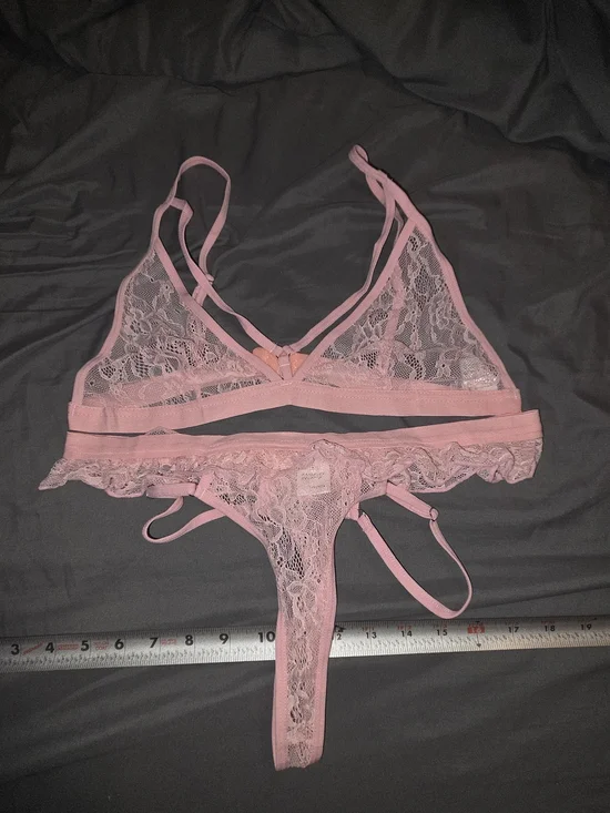 NWOT Pink Lace Bralette & Thong Set - Women's Intimates