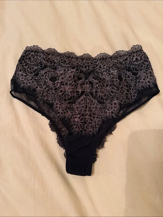 Victoria's Secret Black Lace High-Waist Panty