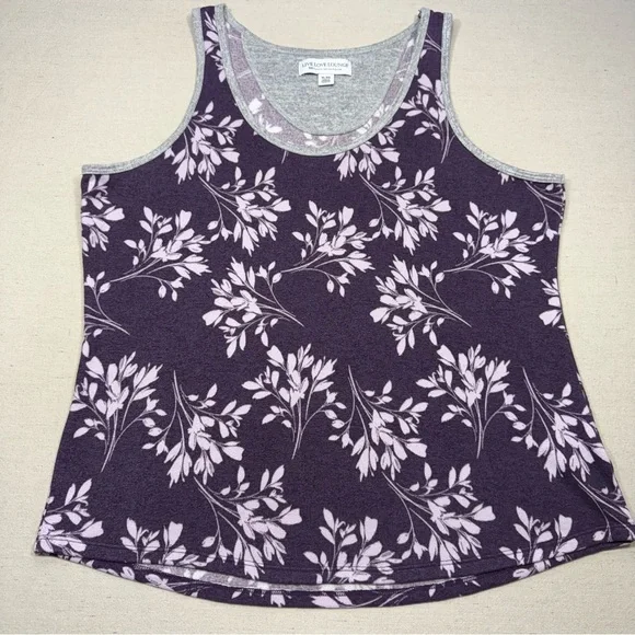 Live Love Lounge Karen Neuburger Top Womens XL Purple Tank Scoop Neck Sleeveless
