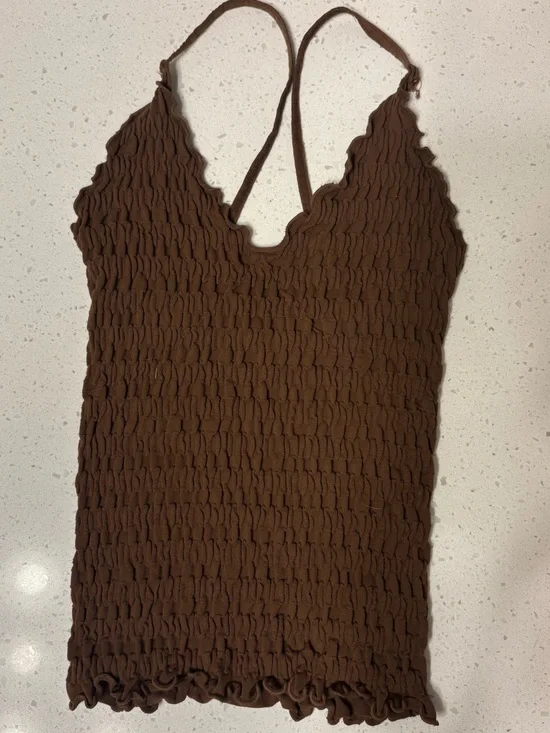 Free People Intimately FP Pucker Up Seamless Cami Tank in Brown