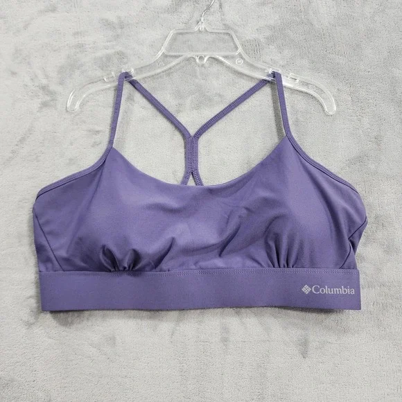 Columbia Sports Bra Womens XL Purple Low Impact Racerback Omni Tech Yoga Gym