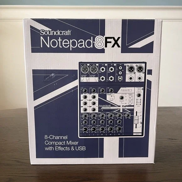 Soundcraft NOTEPAD-8FX 8 Channel Compact Mixer USB & Effects NEW