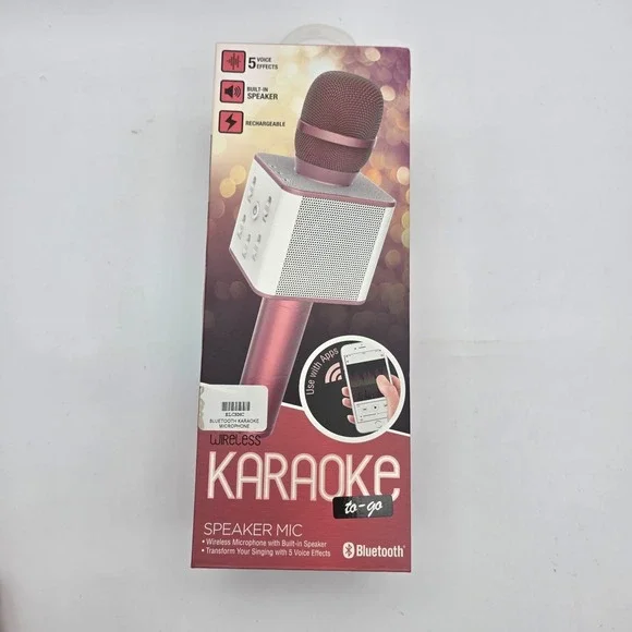 Wireless Karaoke To Go BMI Speaker Mic Microphone Bluetooth 5 Voice Effects