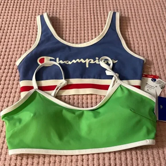 NWT Champion Blue and Green Sports Bra Bundle Size XS