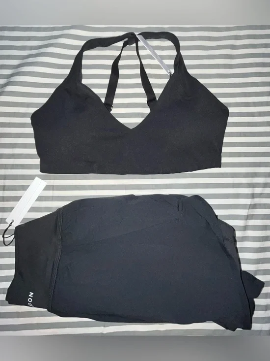 Paragon Fitwear RecStretch Apex Sports Bra & AirLift Track Short in Black Size M