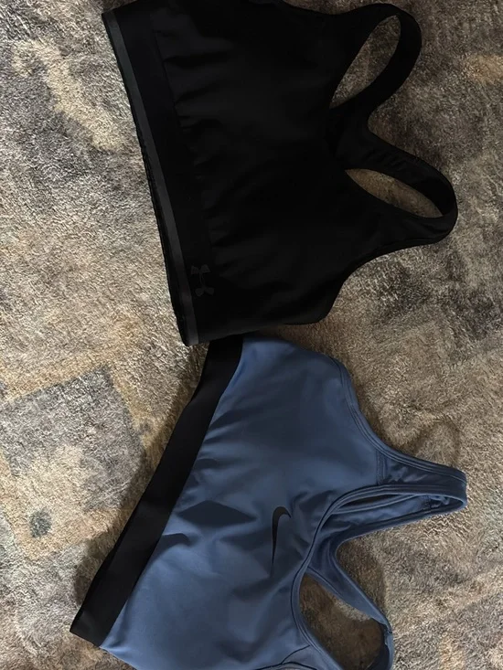 Under Armour Black Sports Bra & Nike Slate Blue Sports Bra - 2-Pack
