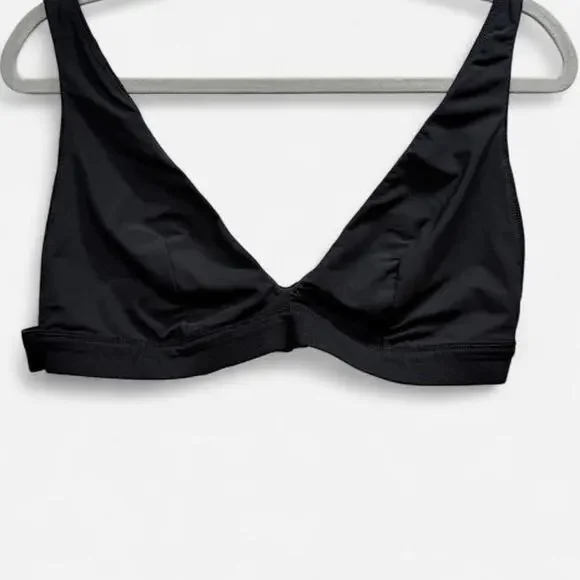 Victorias Secret Womens XL Black Ribbed Plunge Bralette Adjustable Straps NWT