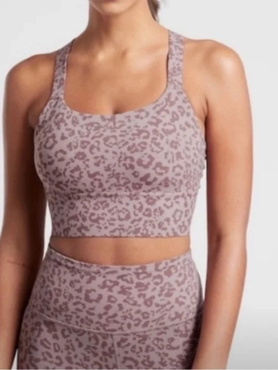 Athleta Dusty Mauve Warrior Longline Sport Bra size Medium