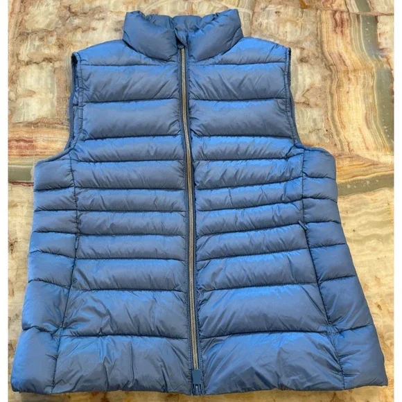 Save The Duck‎ Womens Ultra Light Puffer Vest Jacket Blue Full Zip Outdoor 2/M