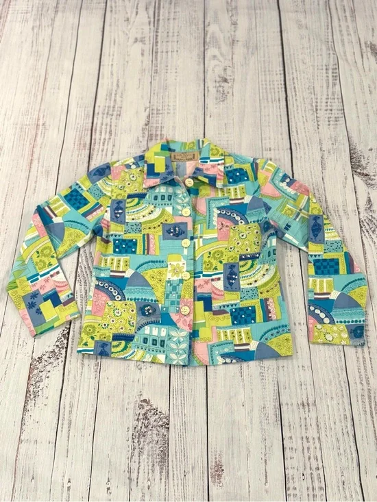 VTG Life Style Crazy Fun Fish Jacket Pop Art Novelty  Size Petite Petite (PP)