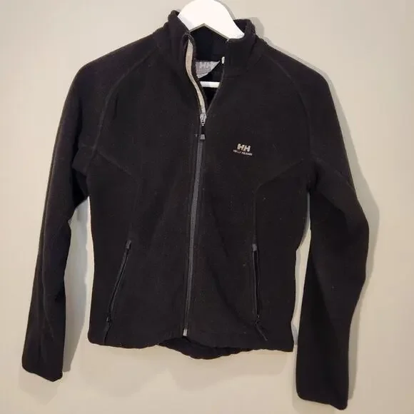 Helly Hansen Black Fleece Full Zip Jacket - Size XS