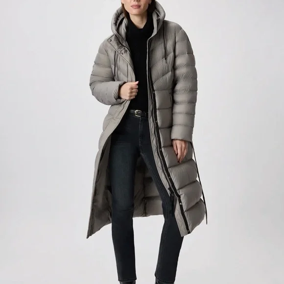 Quince Responsible Down Long Puffer Coat in Morel Grey Size Medium 933