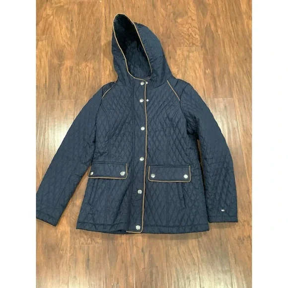 TOMMY HILFIGER CLASSIC BLACK QUILTED JACKET  L LIGHTWEIGHT Perfect Condition