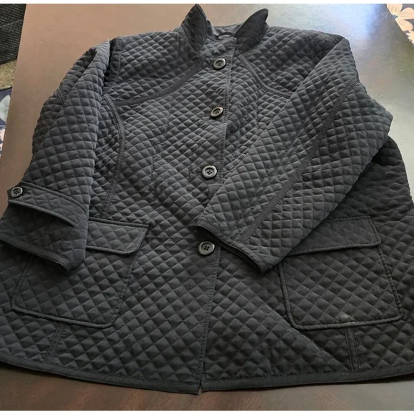 Women's Vintage 80s 90s Braetan Black Quilted Jacket L Excellent Condition